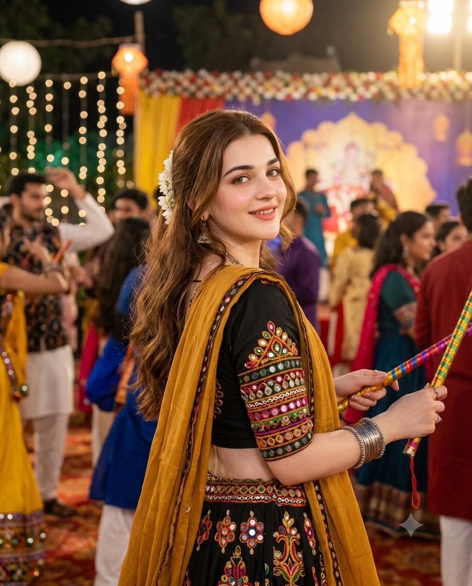 Chaniya Choli Garba Night AI Image Prompt for Navratri