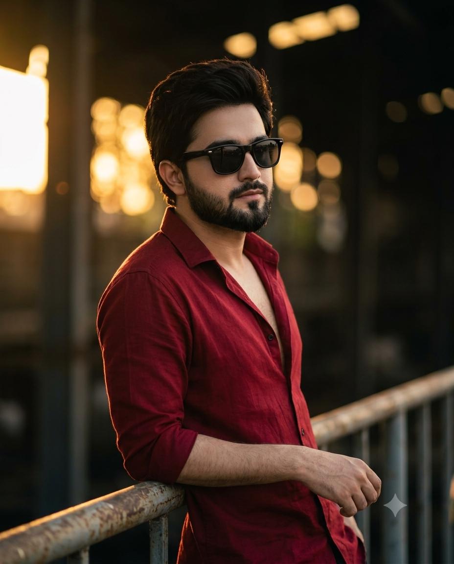 Cinematic South Asian Man Warm Bokeh AI Image Prompt for Gemini