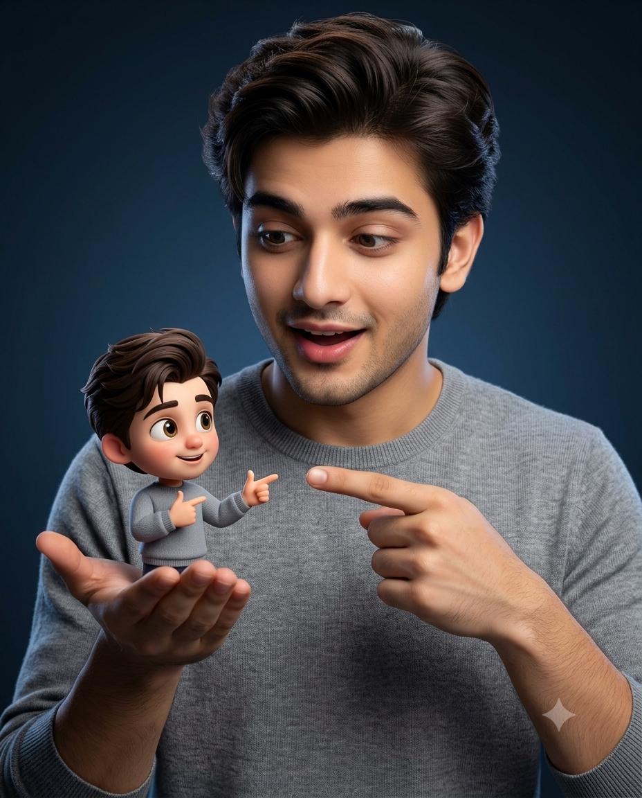 Pixar Mini Me 3D Portrait AI Image Prompt | Whimsical Cinematic Studio Photography